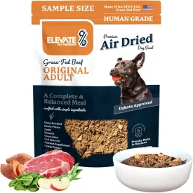 100% Human Grade Air Dried Dog Food - All Natural - USA Grass Fed Beef - Limited Ingredient - Grain Free - Dehydrated - Complete Meal or Topper Beef Flavor - Sample Bag