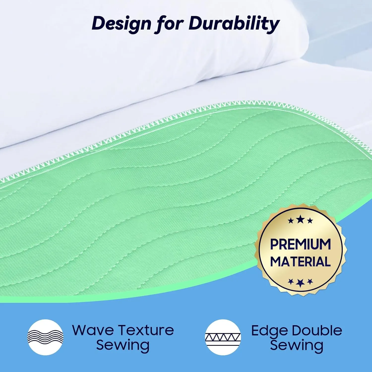 2 Pack 36 x 54 Extra Heavy Absorbency Washable Underpads, Waterproof Nursing Pads Incontinence Bed Pads, Reusable Washable Pee Pads for Dogs, Diaper Changing & Adults, Mattress Protector