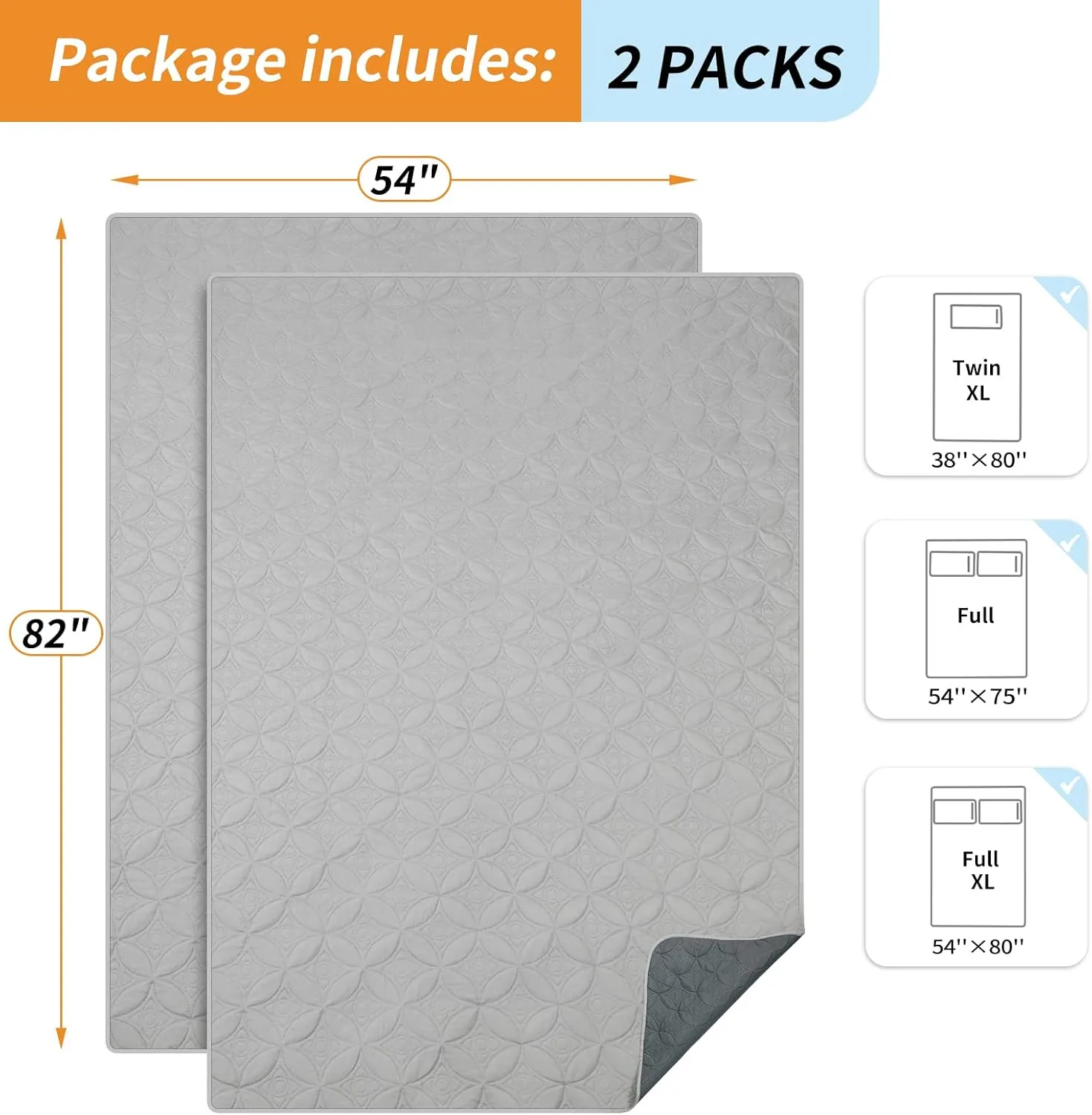 2 Packs Waterproof Dog Blankets Washable for Large Dog, Pet Couch Covers Protect Bed Sofa Furniture, Soft Reversible Dog Blankets Anti Scratches Dirty for Puppy Kids (54"82", Light/Dark Grey)
