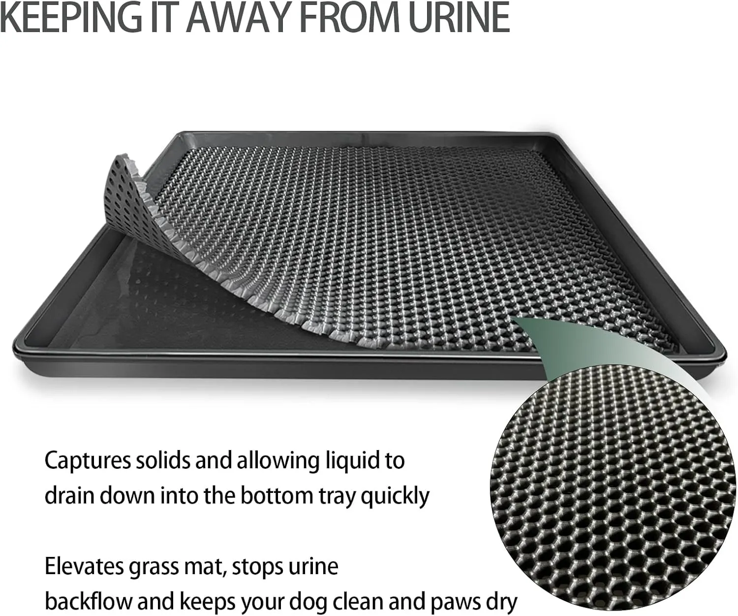 23 x 19 in Pet Potty Grass Mat with Tray, Complete Potty System for Indoor/Outdoor Puppy Training, Reusable Pet Litter Box Training Pads is Easy to Clean Good and Use