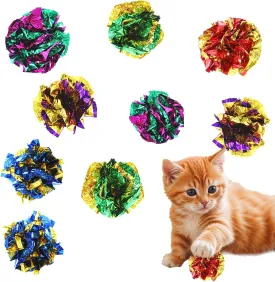 30 Pack 2.36" Interactive Crinkle Balls Cat Crinkle Toy Ball Bright Colors Cat Ball Toys Colorful Chew and Chase Cats Toys for Indoor Cats Kittens to Keep Fit Active