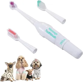 3Pc Portable Electric Toothbrush for Pets Lightweight and Durable Design Random Colors for All Pets Convenient Travel Friendly Grooming Tool