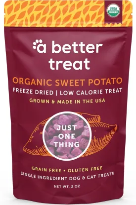 A Better Treat  Freeze Dried Organic Purple Sweet Potato Dog and Cat Treats, Organic, Single Ingredient | Natural, Healthy, Diabetic Friendly | Made in The USA