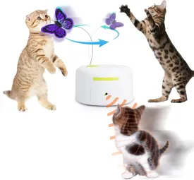 ALL FOR PAWS Interactives Teaser Toy With Catnip - Flutter Bug Wand for Cat and Kitten Fun Playing (Shiny Butterfly)
