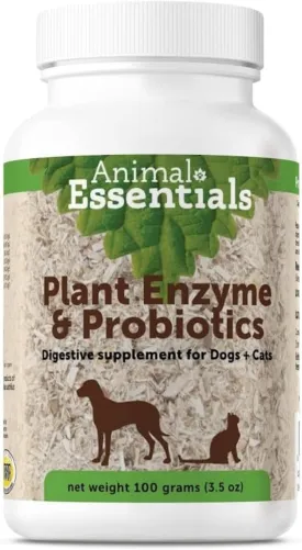 Animal Essentials Plant Enzyme & Probiotics for Dogs & Cats - Digestive Enzymes for Dogs, Probiotic Powder, Digestive Supplement, No Preservatives, Veterinarian Recommended - 3.5 Oz