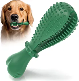 BEAH Durable Dog Chew Toys Teeth Care, Long Lasting Natural Rubber Dog Toys with Small Grooves, Interactive Teething Toys for Medium Large Breed Dogs, Dental CareForest Green