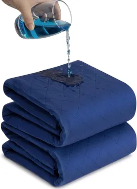 Bed Pads Waterproof 36x72 Inch (2 Pack), Extra Large Washable Pads for Incontinence, Navy Blue Ideal for Elderly, Adults, Kids and Pets