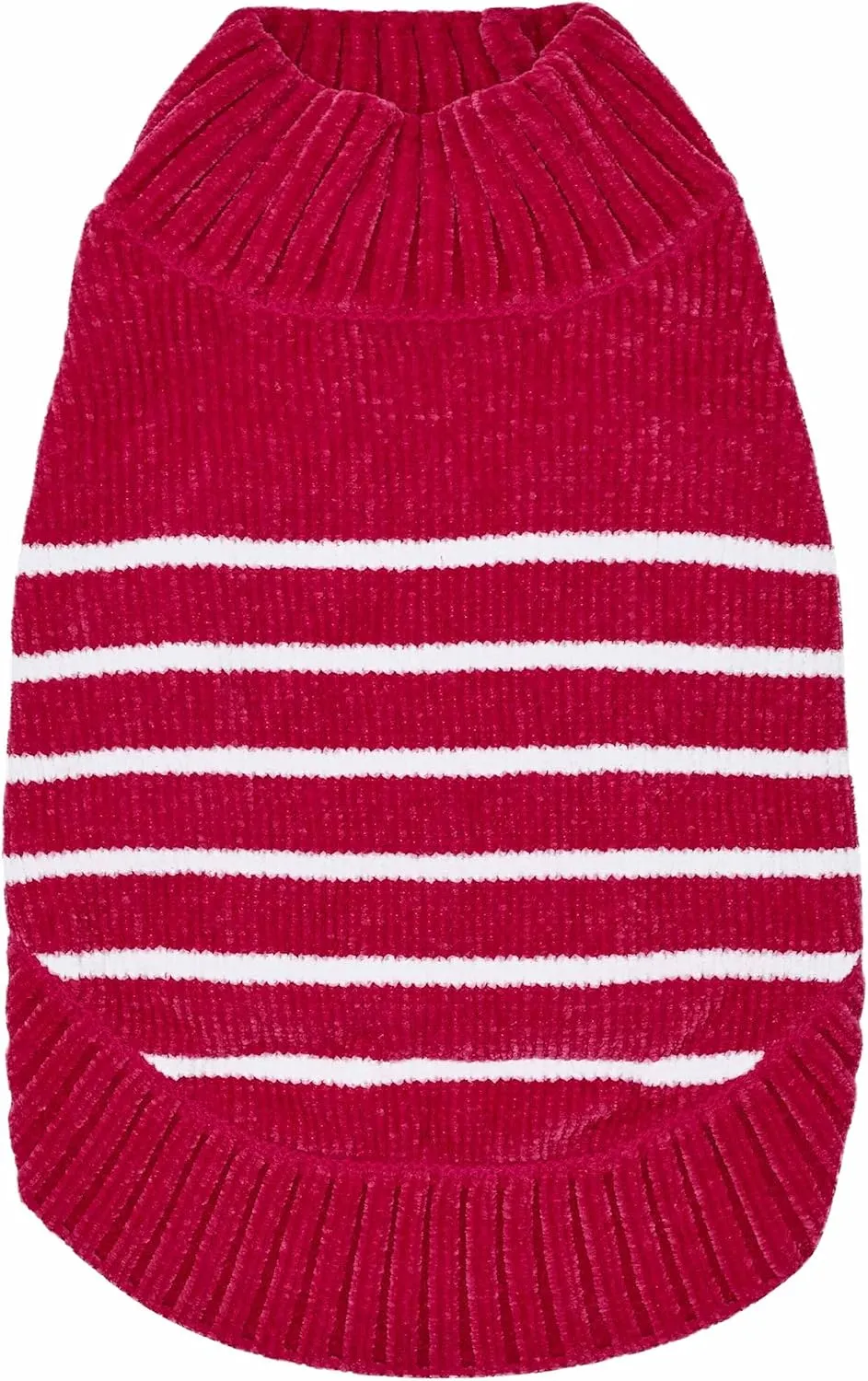 Blueberry Pet Cozy Soft Chenille Classy Striped Dog Sweater in Hot Pink, Back Length 12", Pack of 1 Clothes for Dogs