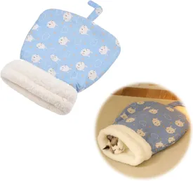 Cat Sleeping Bag, Soft Plush Winter Cat Cave Bed Self-Warming Sack for Indoor Cats Small Dogs (Blue)