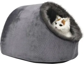Cat Small Dog Cosy Bed Pets Igloo Bed Hideout Cave, Cushion Washable