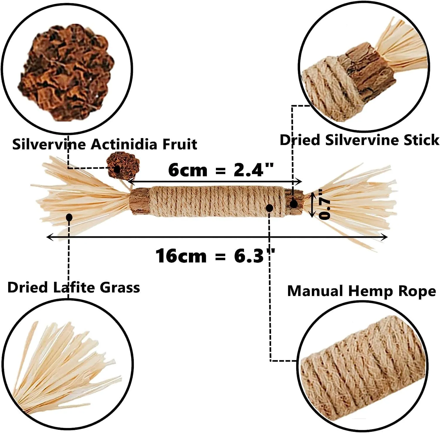 Cat Toys 3-Pack Cat Treat Catnip Toys Silvervine Chew Stick, Kitten Teeth Cleaning Matatabi Mint Snack Dental Molar Food Wood Exercise for Indoor Kitty Rabbit Bunny Hamster Chinchilla