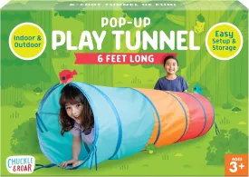 Chuckle & Roar - Pop Up Play Tunnel - Active Play for Toddlers - Preschool pop up Tent Companion - Ages 3 and up - Rainbow Tunnel