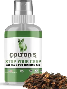 Colton's Naturals Cat Pee and Poop Spot Trainer- Train Your Pet Stop Peeing - Training Spray Aid Indoor  Outdoor 100% Natural (8 OZ)