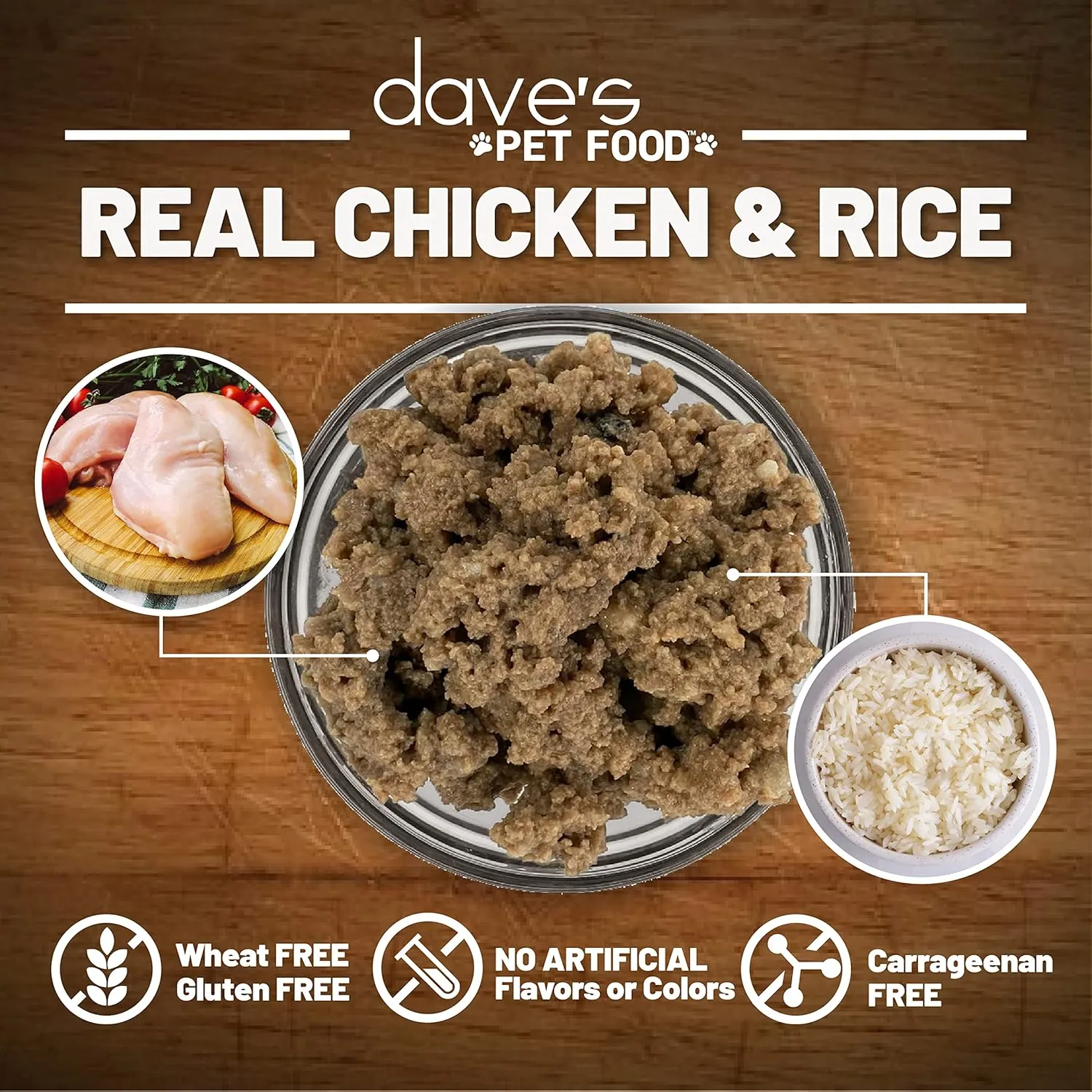 Dave's Pet Food Bland Diet Dog Food (Chicken & Rice), Sensitive Stomach, Easy to Digest, Gluten-Free, Digestive Care, Wet Canned, 13.2 oz (Case of 12)