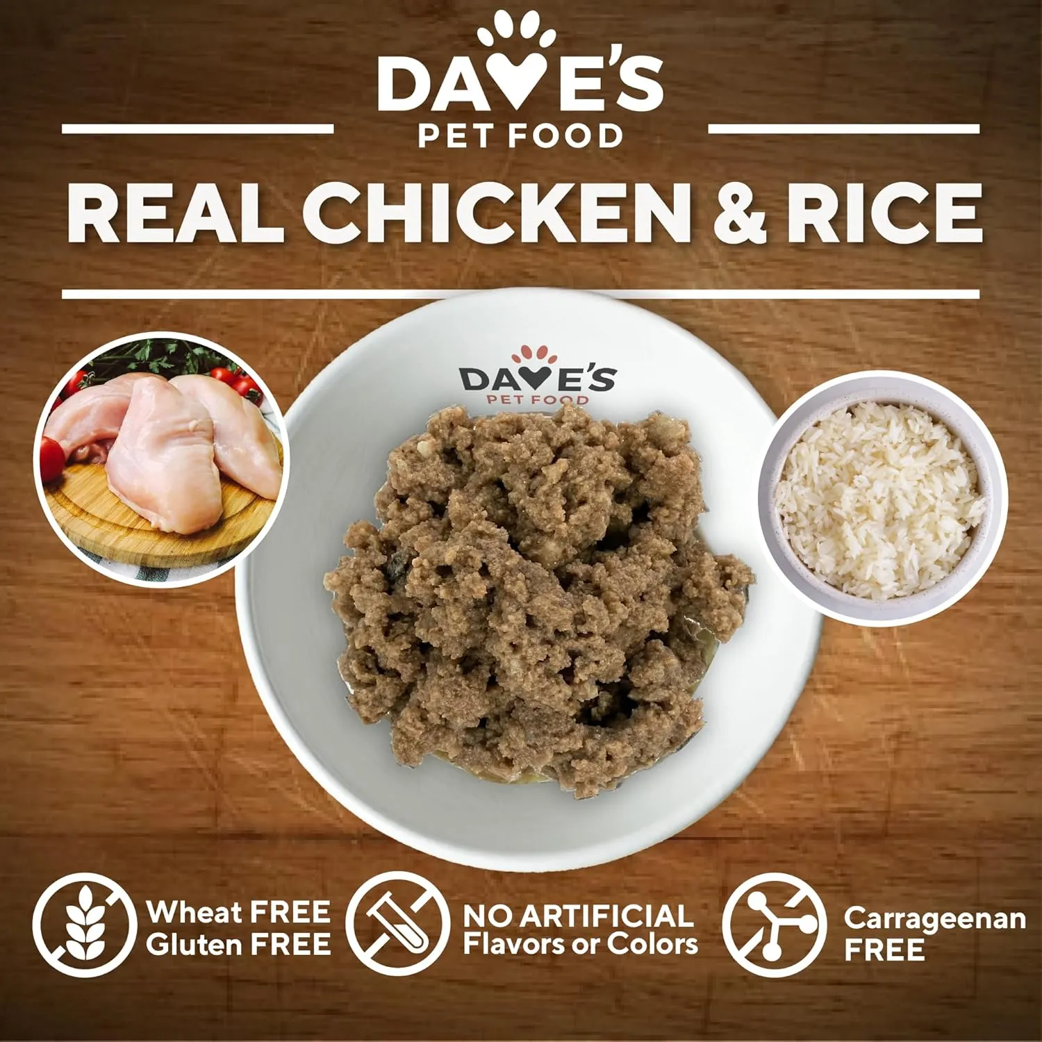 Dave's Pet Food Sensitive Stomach Dog Food (Chicken & Rice), Easy to Digest, Gluten-Free, Digestive Care, Wet Canned, 5.5 oz (Case of 24)