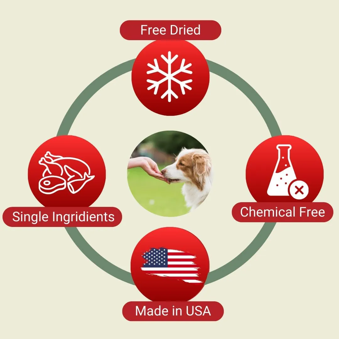 Dehydrated Turkey Gizzards for Dog - Single Ingredient All Natural Grain Free Turkey Dog Treats 2 oz