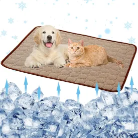 Dog Cooling Mats Pet Cooling Mats Dog Sleeping Mats Dog Cooling Pads Dog Bed Mats Cat Bed Mats Cats Cooling Pad Cool Self Cooling Mat Pet Summer Cooling Mat Sleeping Pad(28x40''/70x100cm, Coffee)