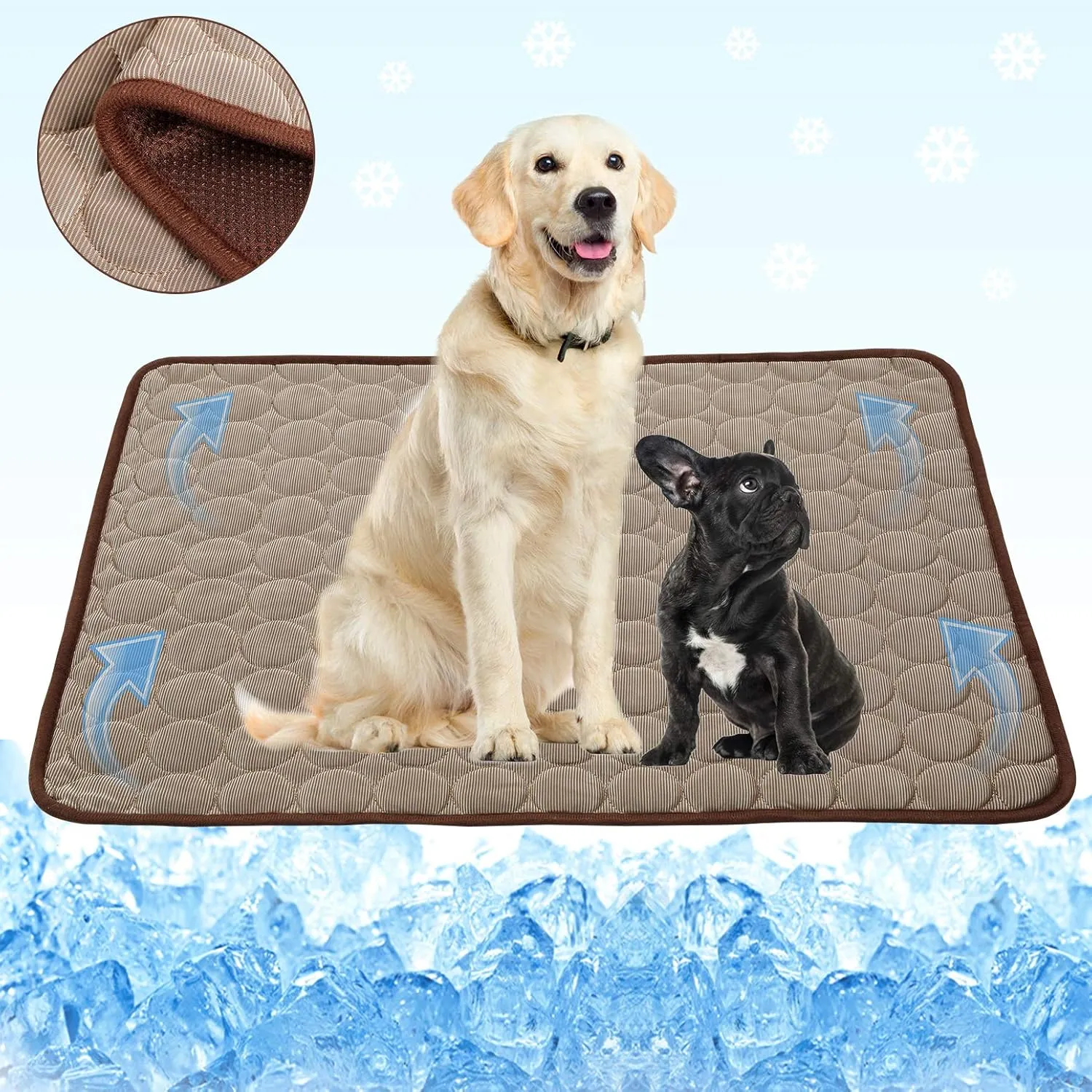 Dog Cooling Mats Pet Cooling Mats Dog Sleeping Mats Dog Cooling Pads Dog Bed Mats Cat Bed Mats Cats Cooling Pad Cool Self Cooling Mat Pet Summer Cooling Mat Sleeping Pad(28x40''/70x100cm, Coffee)