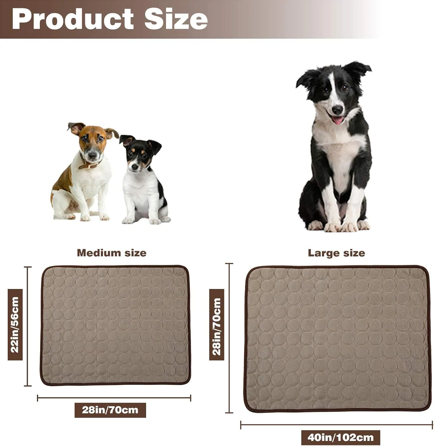 Dog Cooling Mats Pet Cooling Mats Dog Sleeping Mats Dog Cooling Pads Dog Bed Mats Cat Bed Mats Cats Cooling Pad Cool Self Cooling Mat Pet Summer Cooling Mat Sleeping Pad(28x40''/70x100cm, Coffee)