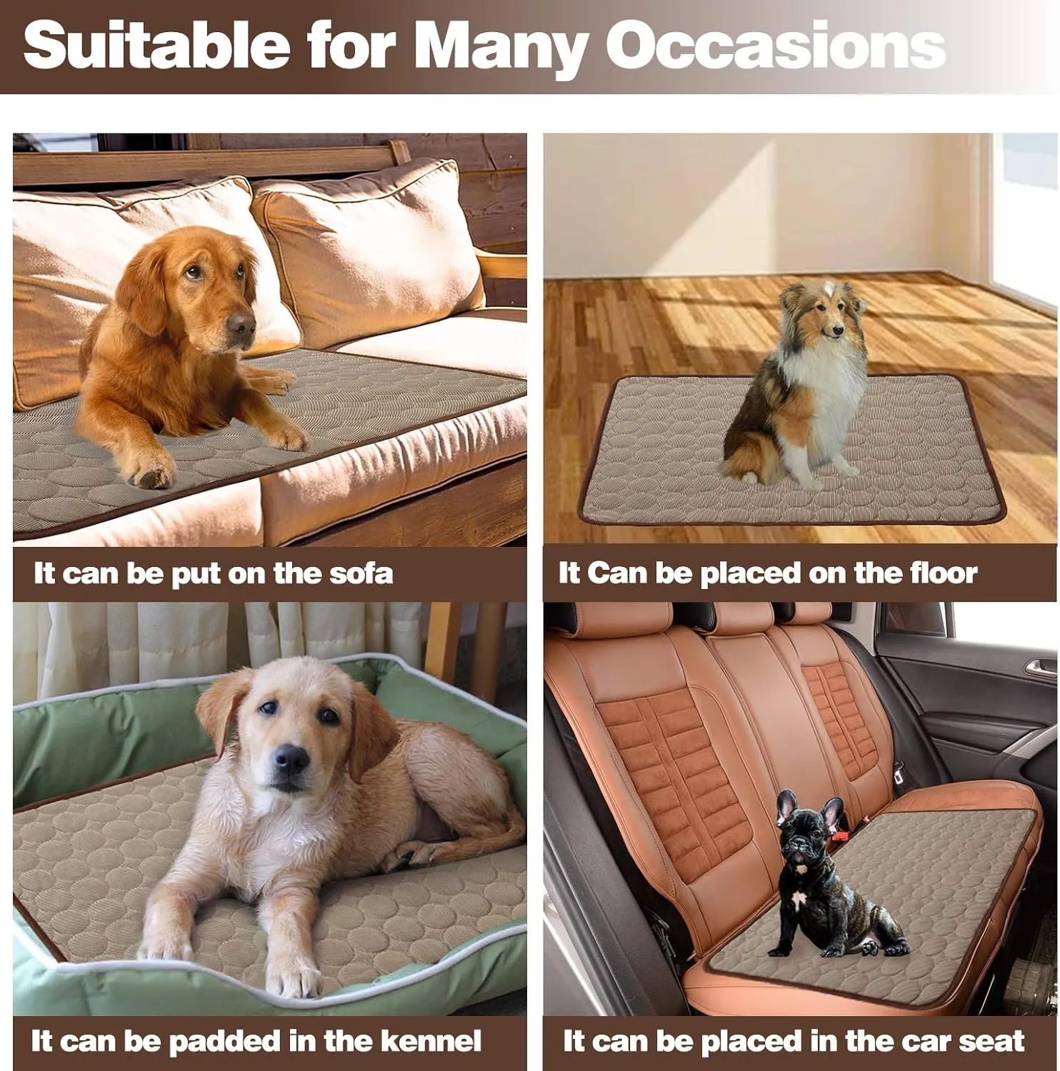Dog Cooling Mats Pet Cooling Mats Dog Sleeping Mats Dog Cooling Pads Dog Bed Mats Cat Bed Mats Cats Cooling Pad Cool Self Cooling Mat Pet Summer Cooling Mat Sleeping Pad(28x40''/70x100cm, Coffee)
