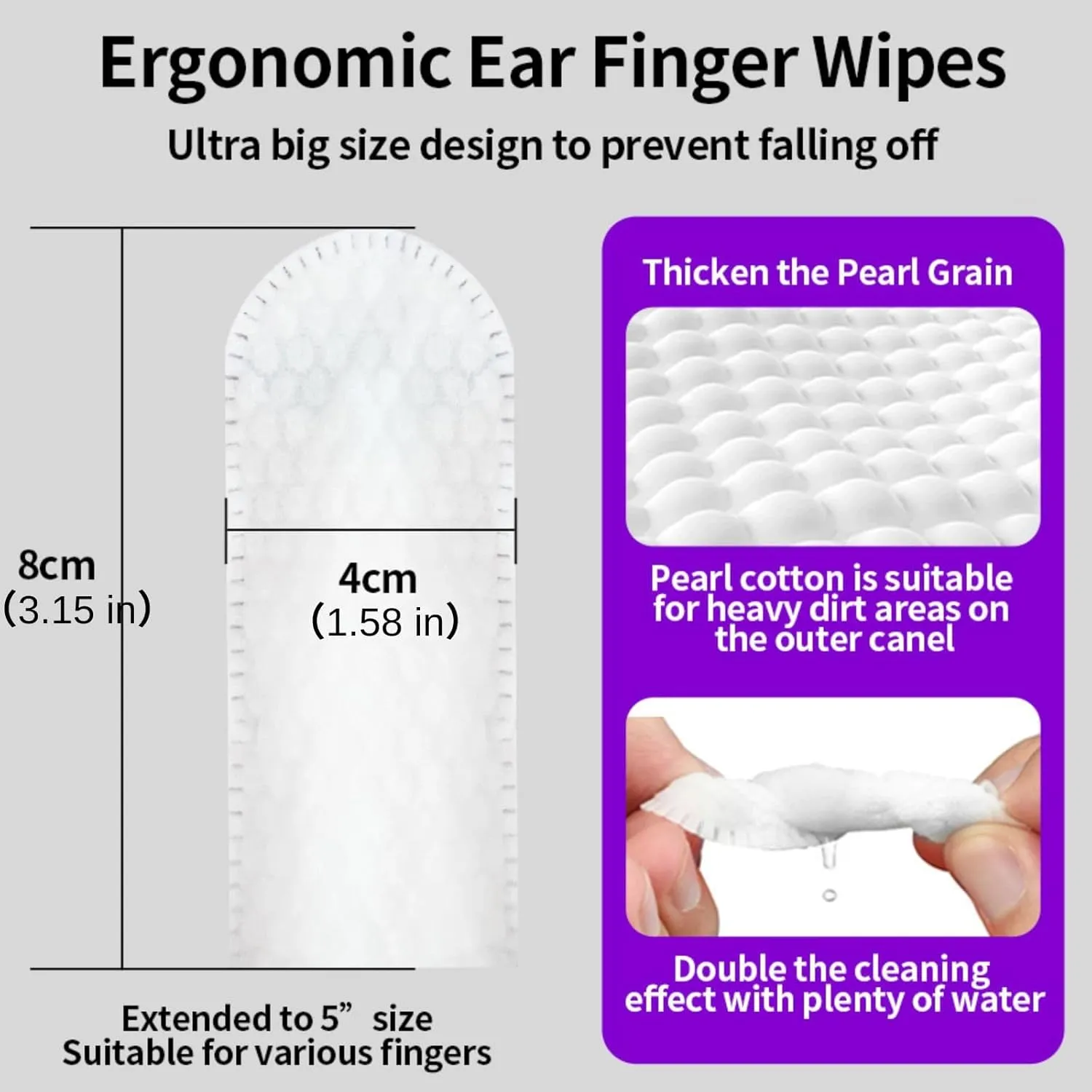 Dog Ear Cleaner Finger WipesPremium Ear Finger Wipes for Dogs Cats 50 Pcs Reduce Earwax Buildup Sooths Deodorizes Relieve Ear Itching Inflammation, Fresh Coconut Scent, Natural Ingredients (50 Pcs)