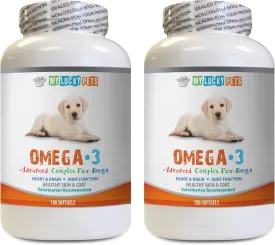 Dog inflamation - Dog Omega 3 Fatty ACIDS - Fish Oil - Best Heart Brain Skin and Joint Health - Vet Recommended - Omega 3 and 6 Fatty Acid for Dogs - 2 Bottles (360 Softgels)