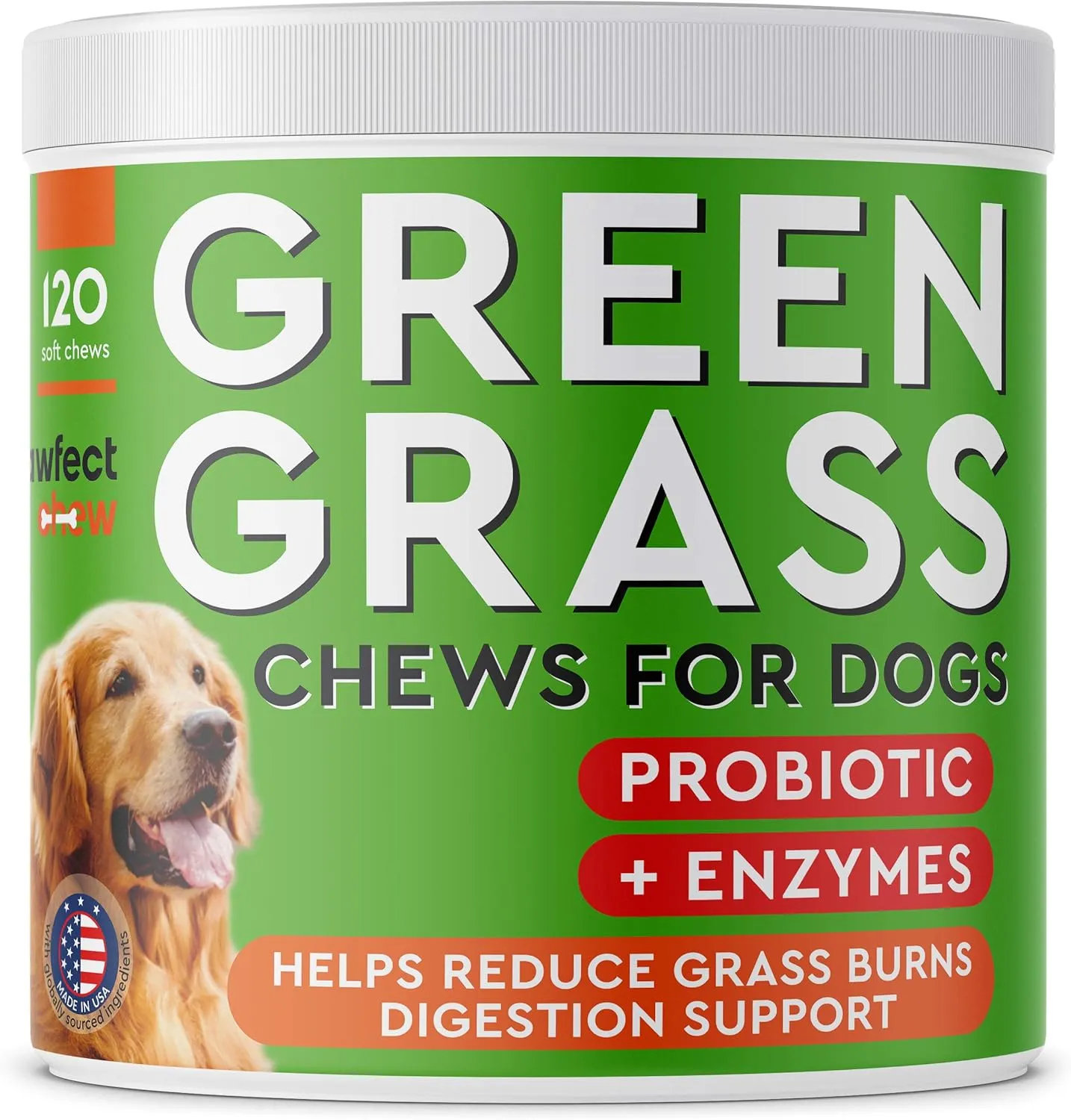 Dog Pee Grass Helper - Grass Treatment for Dog Urine - Dog Urine Neutralizer for Grass Burn Spots - Dog Pee Lawn Repair Treats with Probiotics - Made in USA - 120 Chews