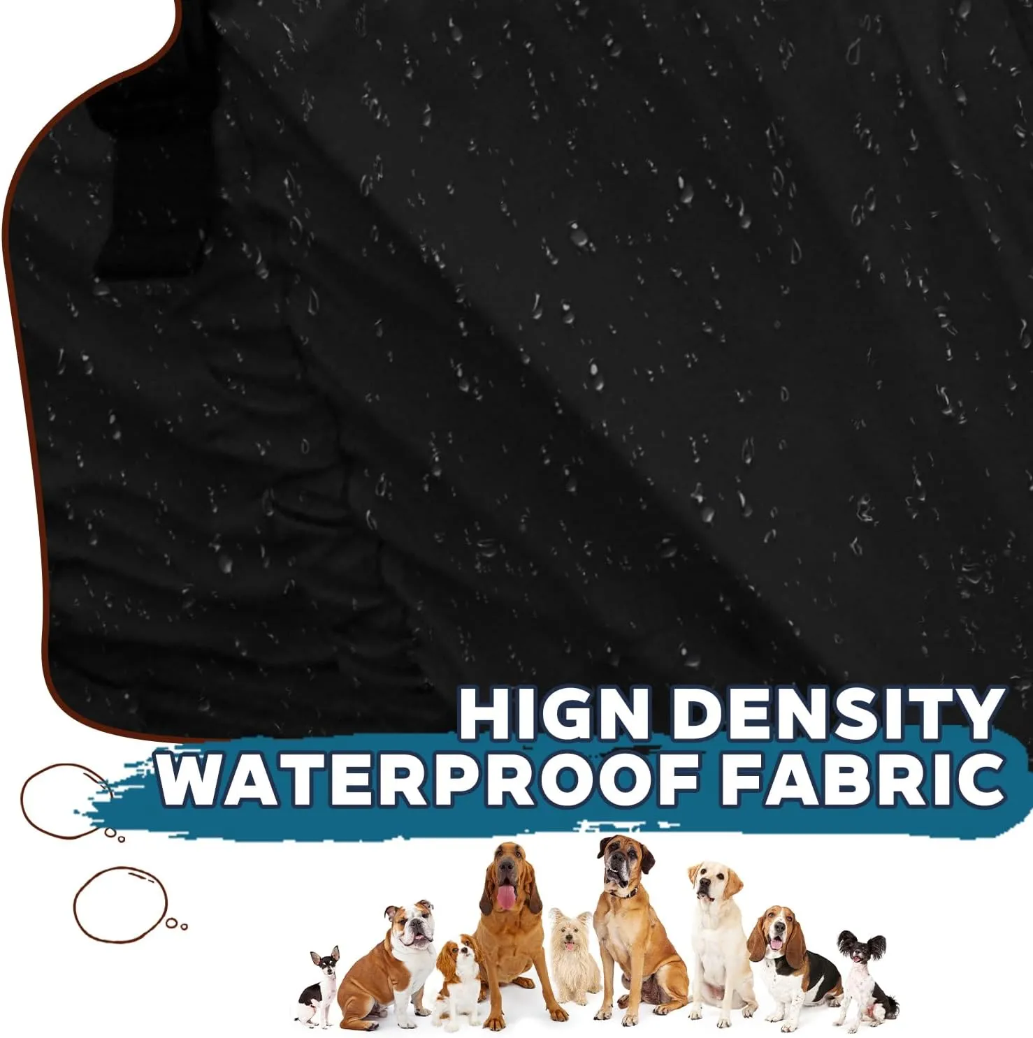 Dog Raincoat with Side Zipper Reflective Tape and Leash Holes,Waterproof Windproof Dirt-Resistant Warmth Dog Jacket with Elasticized Belly and Cuff Designs, Four Legs Design, Elastic Edge- Black L