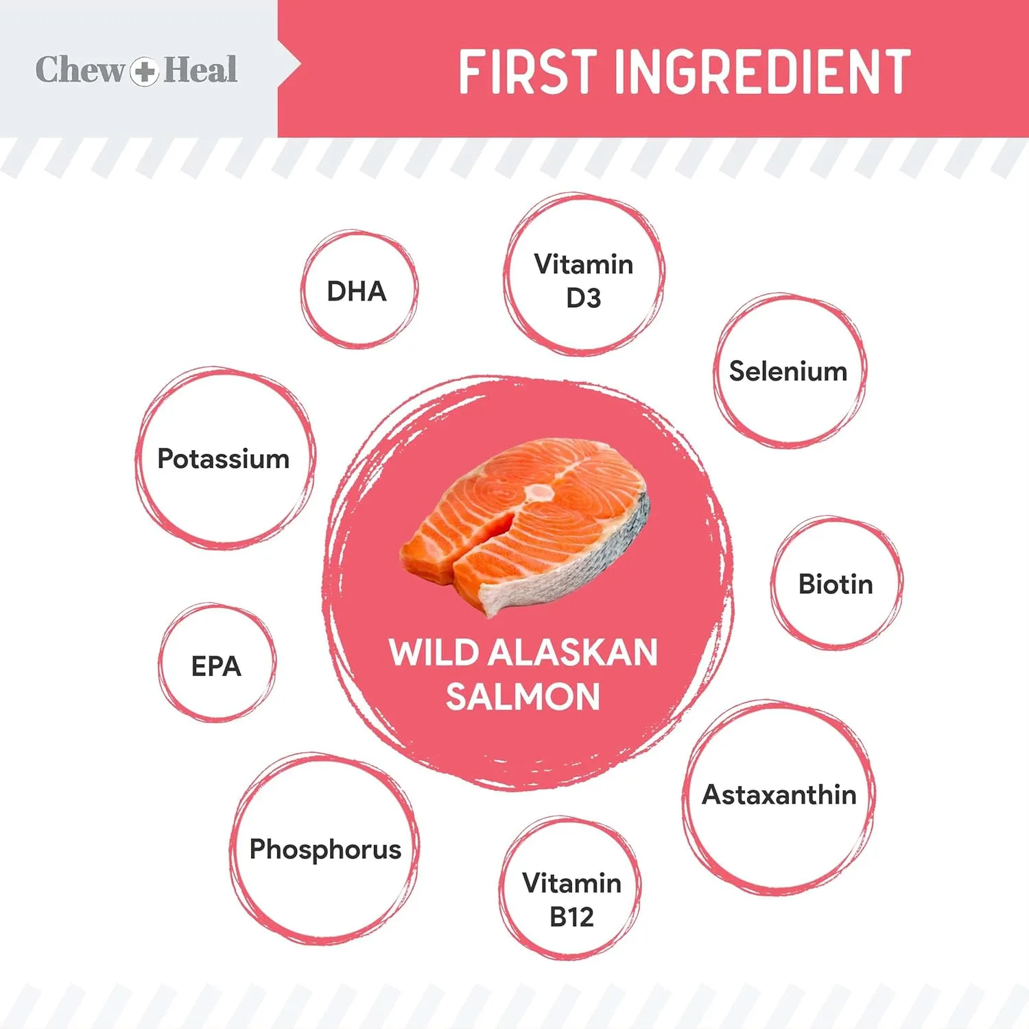 Dog Salmon Jerky for Puppies - 12 oz of Wild Caught Alaskan Salmon Jerky for Puppy Development with Chickpeas, Carrots, Sweet Potato, and Fruit - Made in The USA