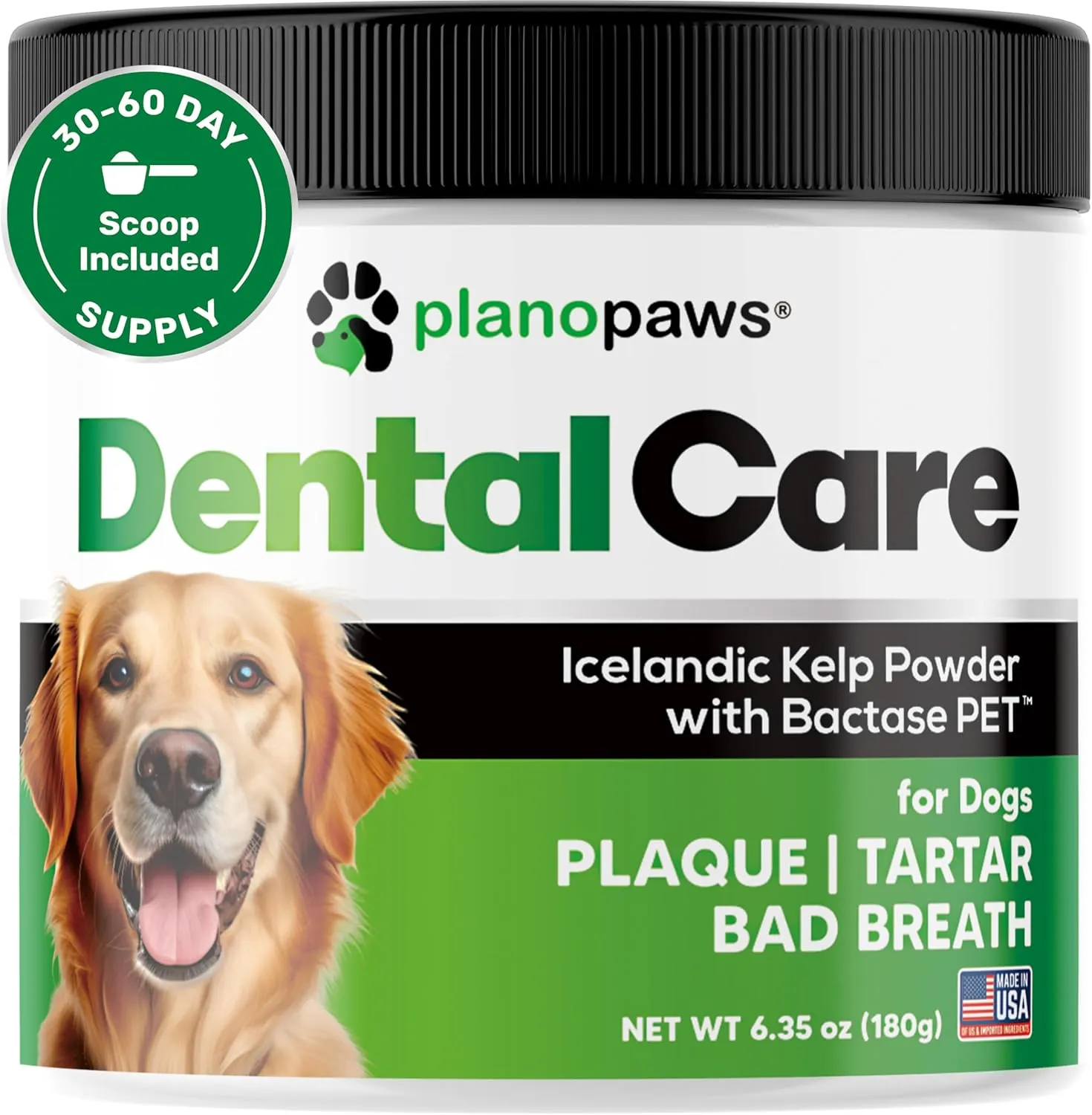 Dog Teeth Cleaning Powder - Plaque and Tartar Remover - Dental Powder with Bactase PET - Breath Freshener for Overall Dental Care - Supports Mouth, Teeth, and Gum Health for All Ages and Sizes