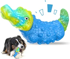 Dog Toys for Aggressive Chewers - Indestructible Dog Toy Squeaky Chew Toys for Large and Medium Breeds to Keep Them Busy, Bacon Flavor (Azure Blue)