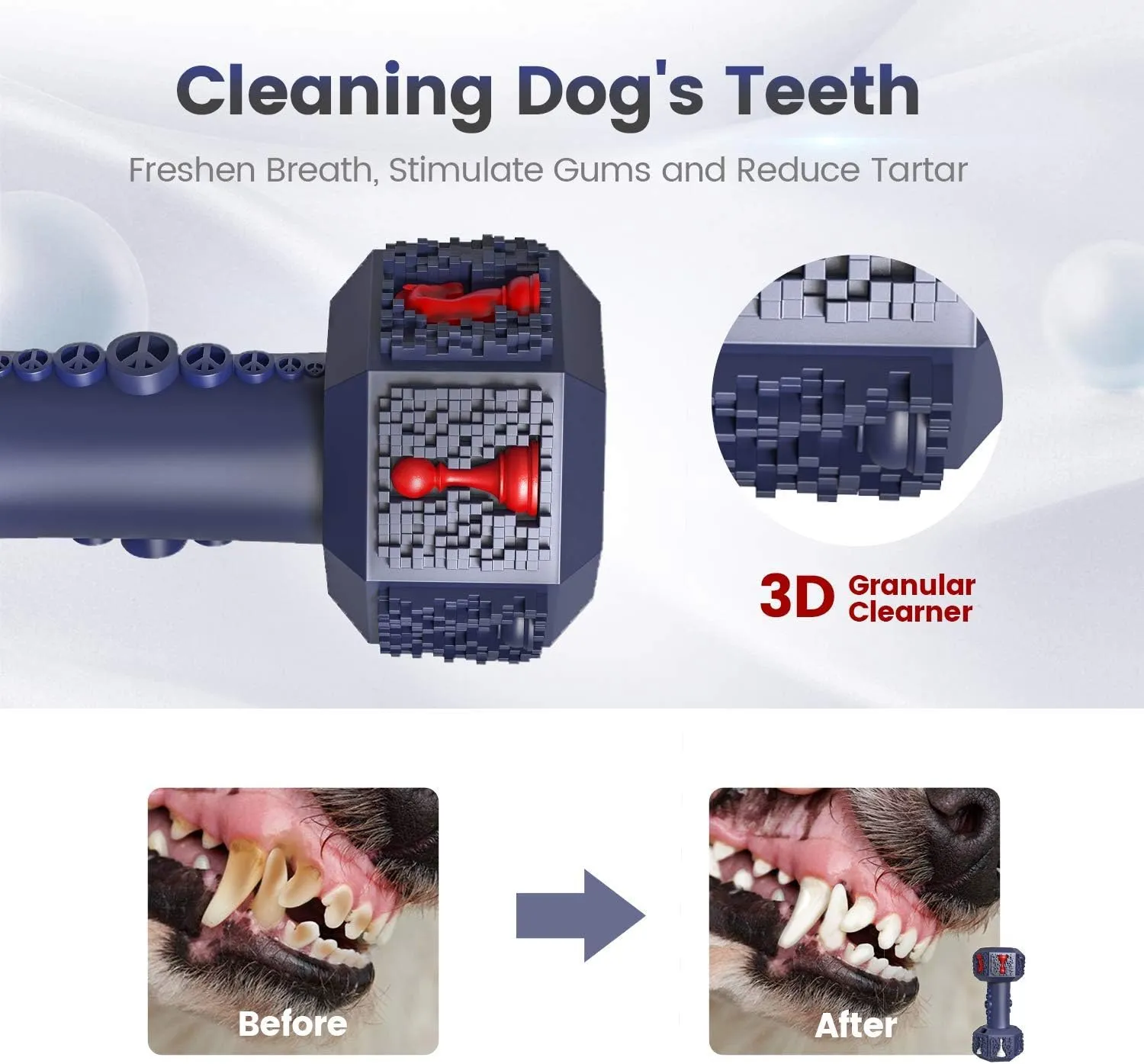 Dog Training Toys for Aggressive Chewers Pet Dumbbell Dog Chew Toy for Medium Small BreedsFood Grade Non-Toxic Dental Pet Toy(Dumbbell Toys, 6 in Medium)