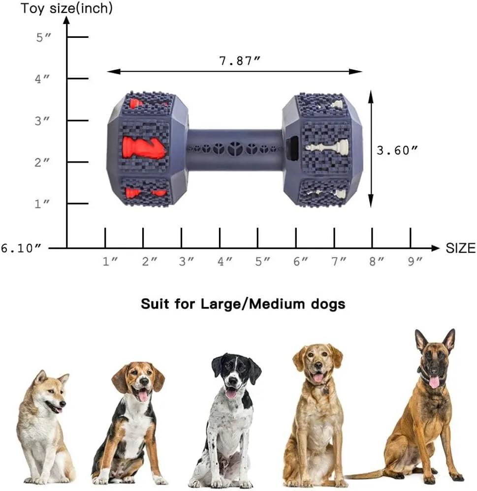 Dog Training Toys for Aggressive Chewers Pet Dumbbell Dog Chew Toy for Medium Small BreedsFood Grade Non-Toxic Dental Pet Toy(Dumbbell Toys, 6 in Medium)