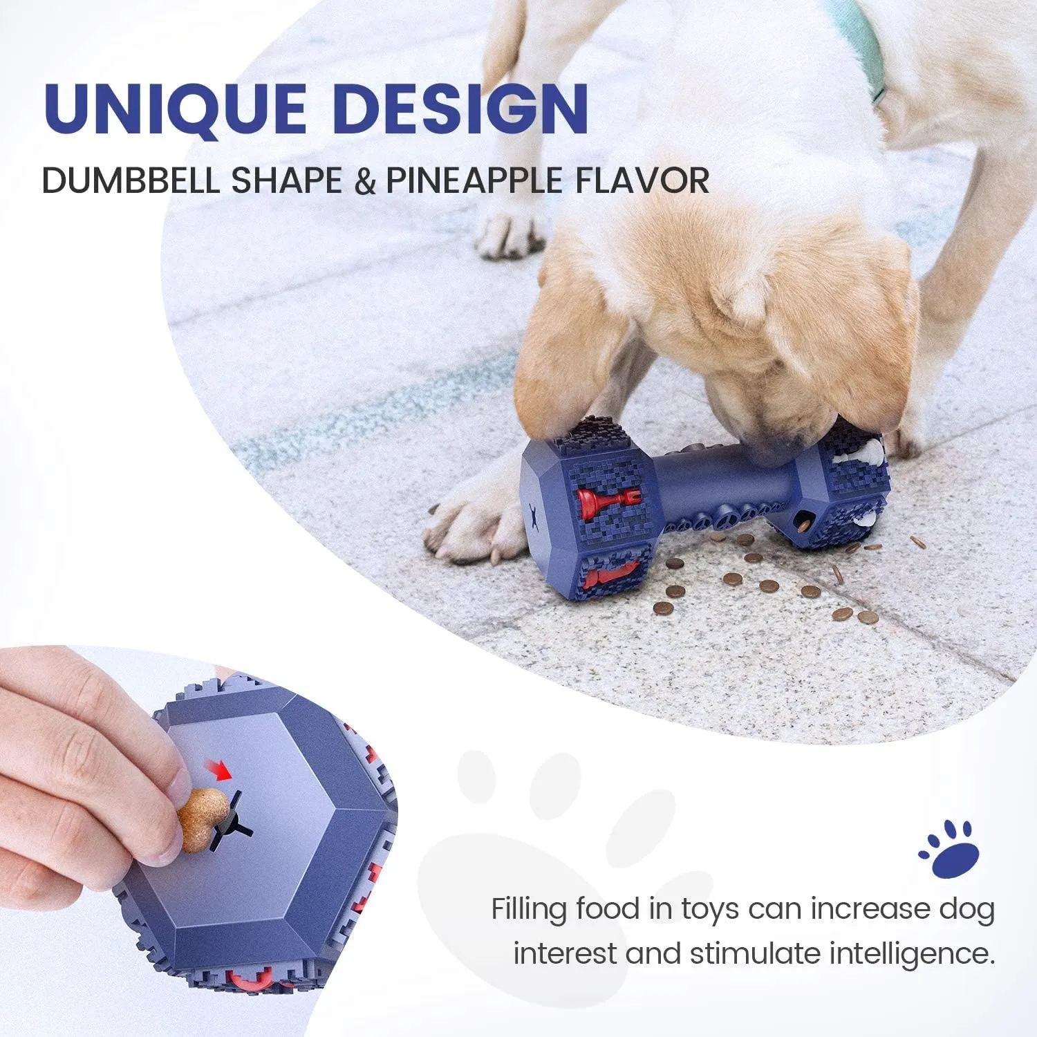 Dog Training Toys for Aggressive Chewers Pet Dumbbell Dog Chew Toy for Medium Small BreedsFood Grade Non-Toxic Dental Pet Toy(Dumbbell Toys, 6 in Medium)