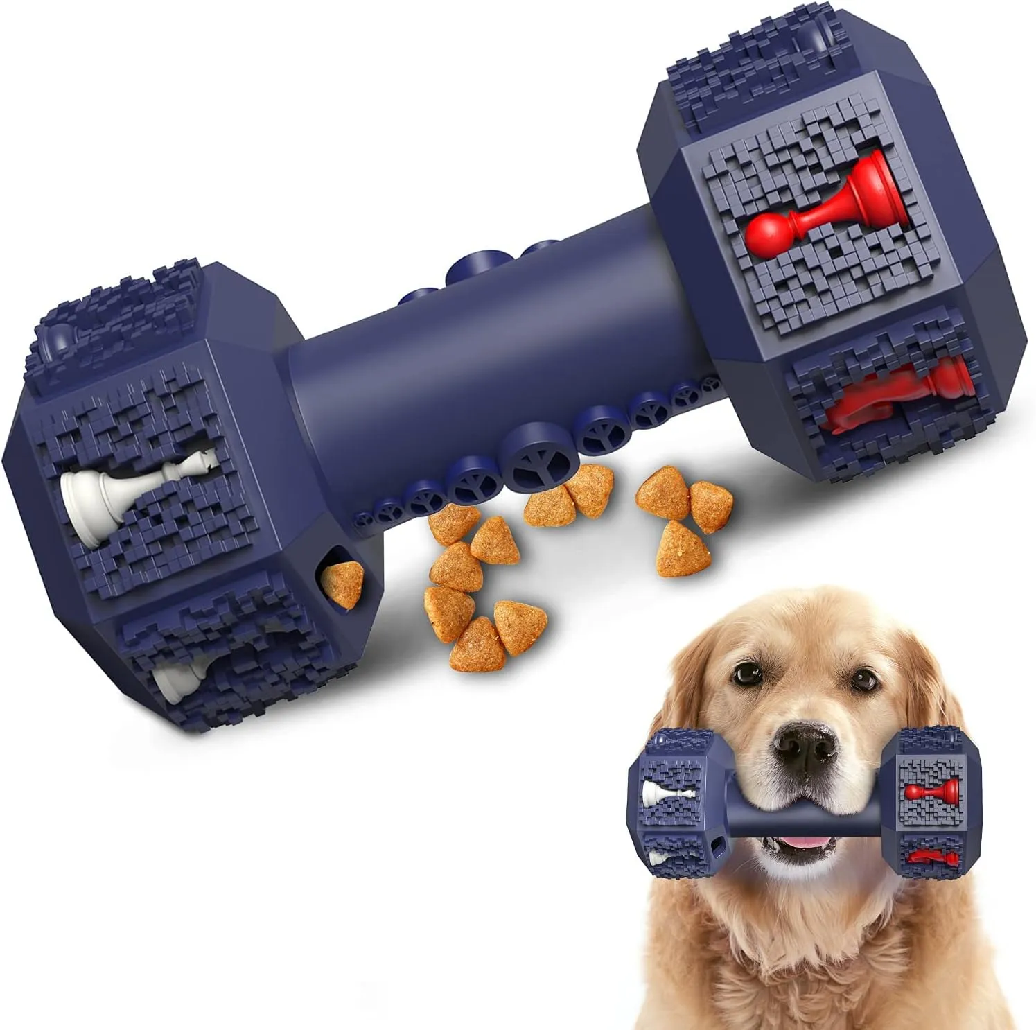 Dog Training Toys for Aggressive Chewers Pet Dumbbell Dog Chew Toy for Medium Small BreedsFood Grade Non-Toxic Dental Pet Toy(Dumbbell Toys, 6 in Medium)