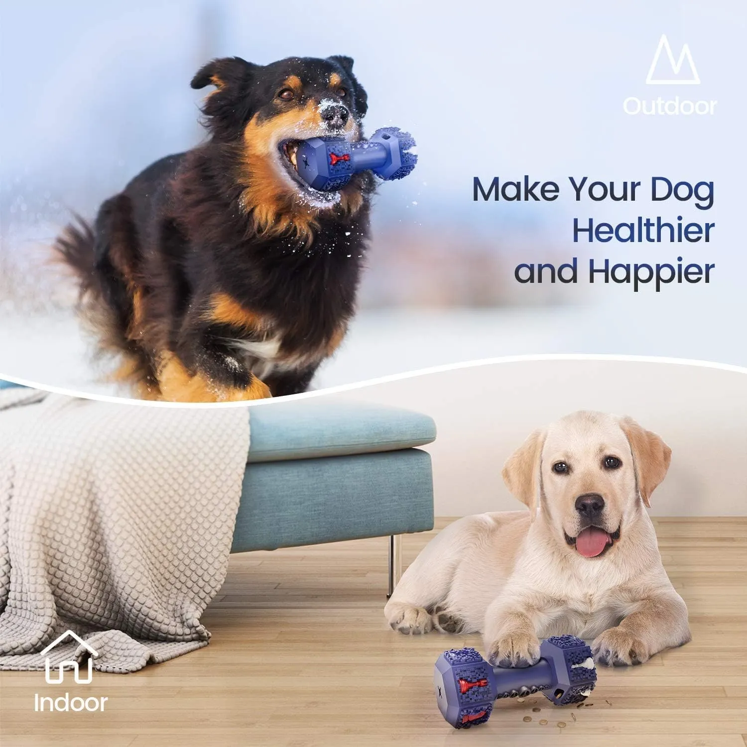 Dog Training Toys for Aggressive Chewers Pet Dumbbell Dog Chew Toy for Medium Small BreedsFood Grade Non-Toxic Dental Pet Toy(Dumbbell Toys, 6 in Medium)