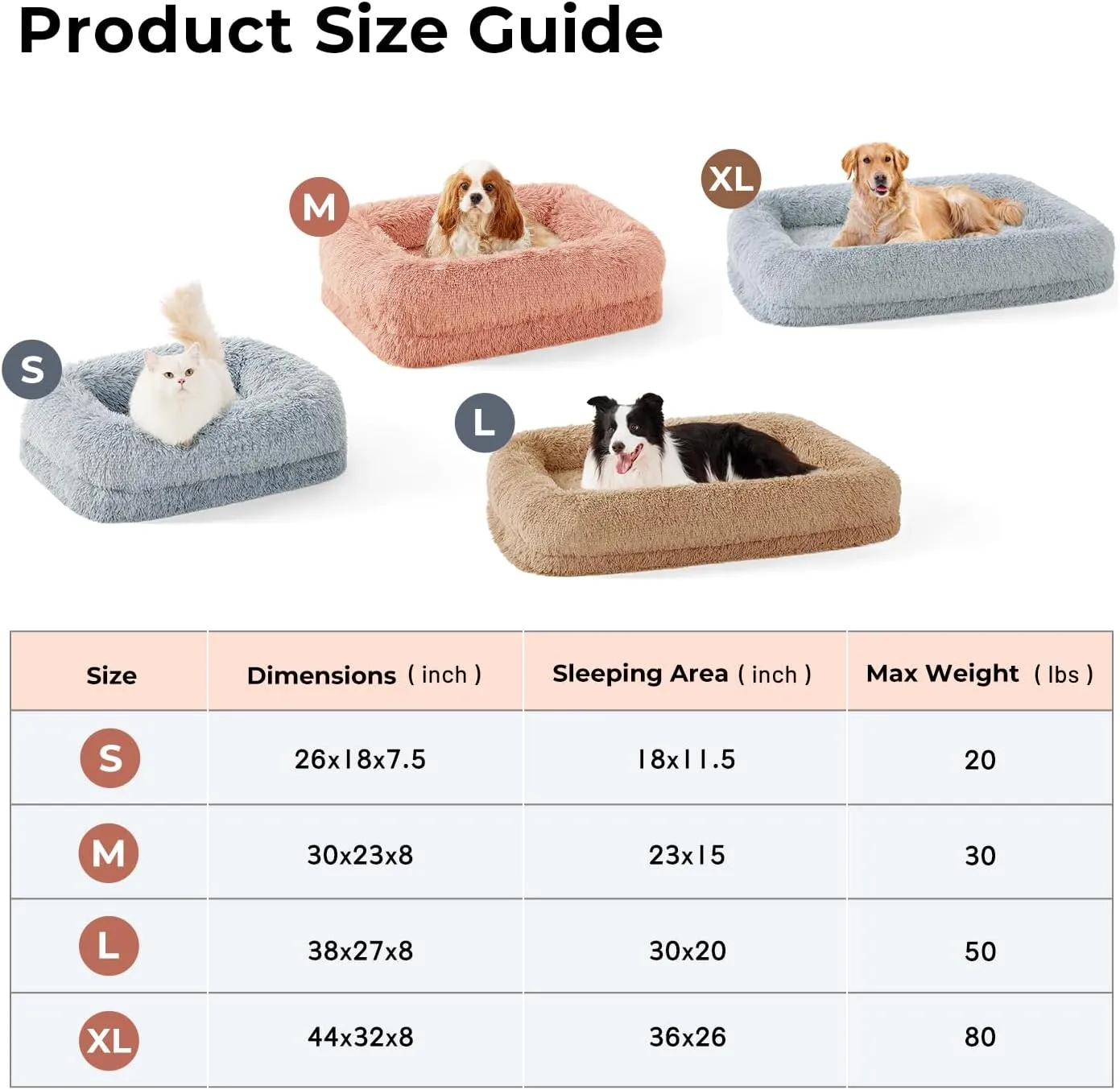 Donut Dog Beds for Large Sized Dogs - Calming Dog Sofa Bed with Fluffy Faux Fur, Waterproof Pet Bed with Supportive Egg Foam, Washable Removable Cover and Nonskid Bottom, Grey