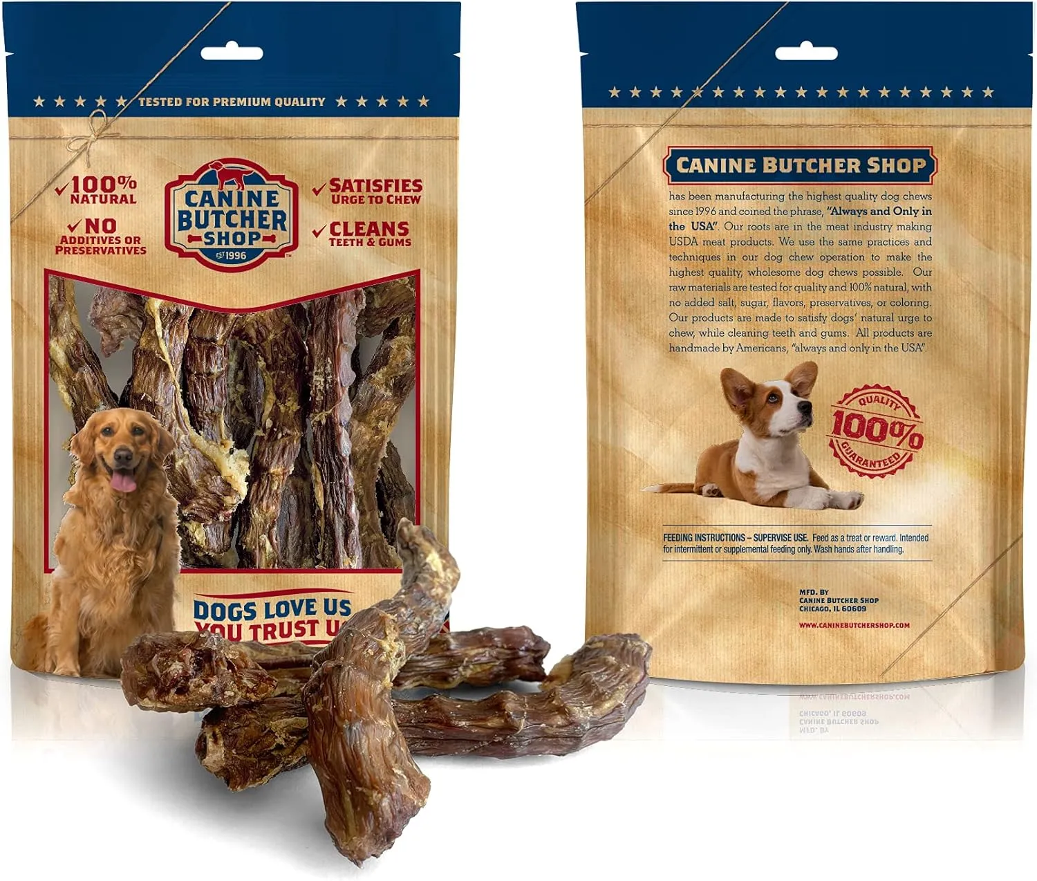 Duck Necks for Dogs, Raised & Made in USA, All-Natural Dog Chews, Treats (Pack of 12)