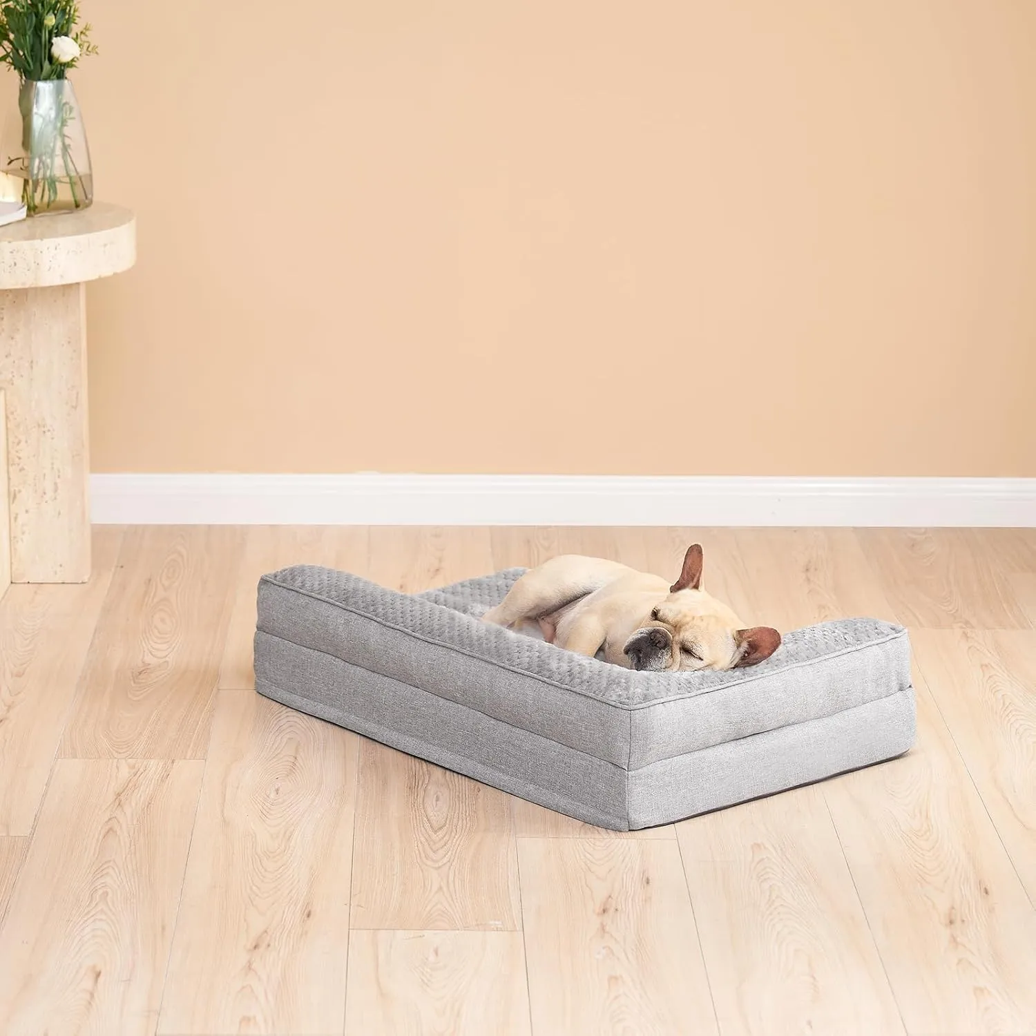 EHEYCIGA Memory Foam Dog Bed Medium Sized Dogs, Waterproof Dog Bed Orthopedic with Washable Removable Cover, Non-Slip Pet Bed Couch for Crate, 30x20x6 Inches, Grey