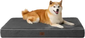 EHEYCIGA Orthopedic Memory Foam Dog Beds for Large Dogs with Removable Waterproof Liner, Dark Grey, 35x23
