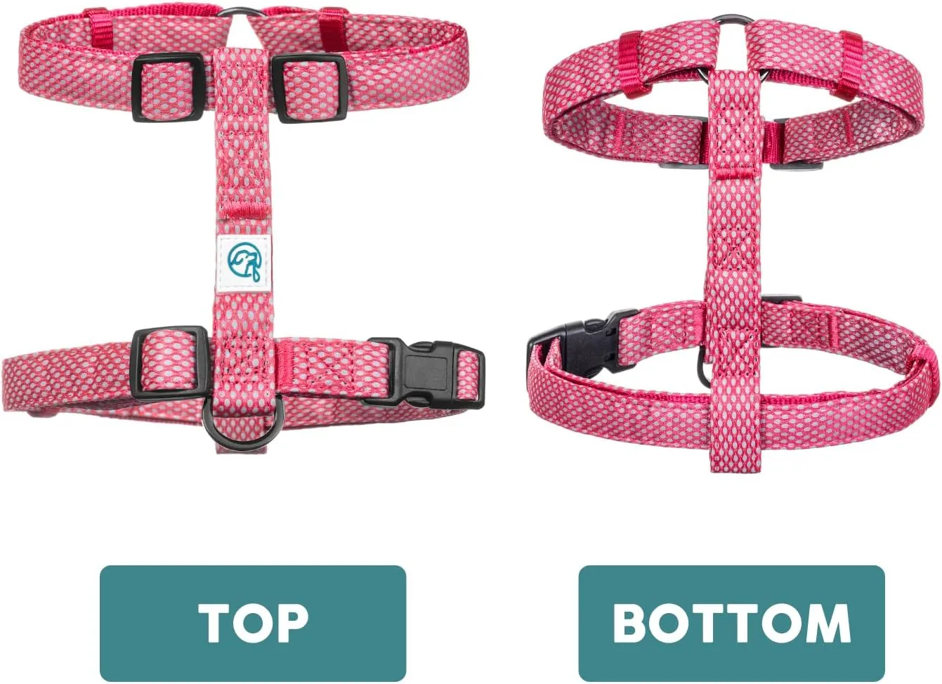 Embark Illuminate Reflective Dog Harness Easy On/Off, No Choke, No Pull Be Seen from All Angles Large Dog Harness. Pink