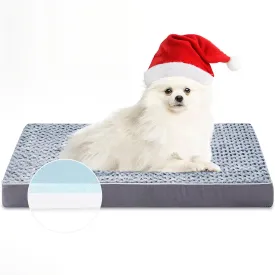 Figopage Orthopedic Memory Foam Dog Bed for Large Dogs, Waterproof Dog Crate Bed, Washable Pet Mat with Removable Cover and Nonskid Bottom