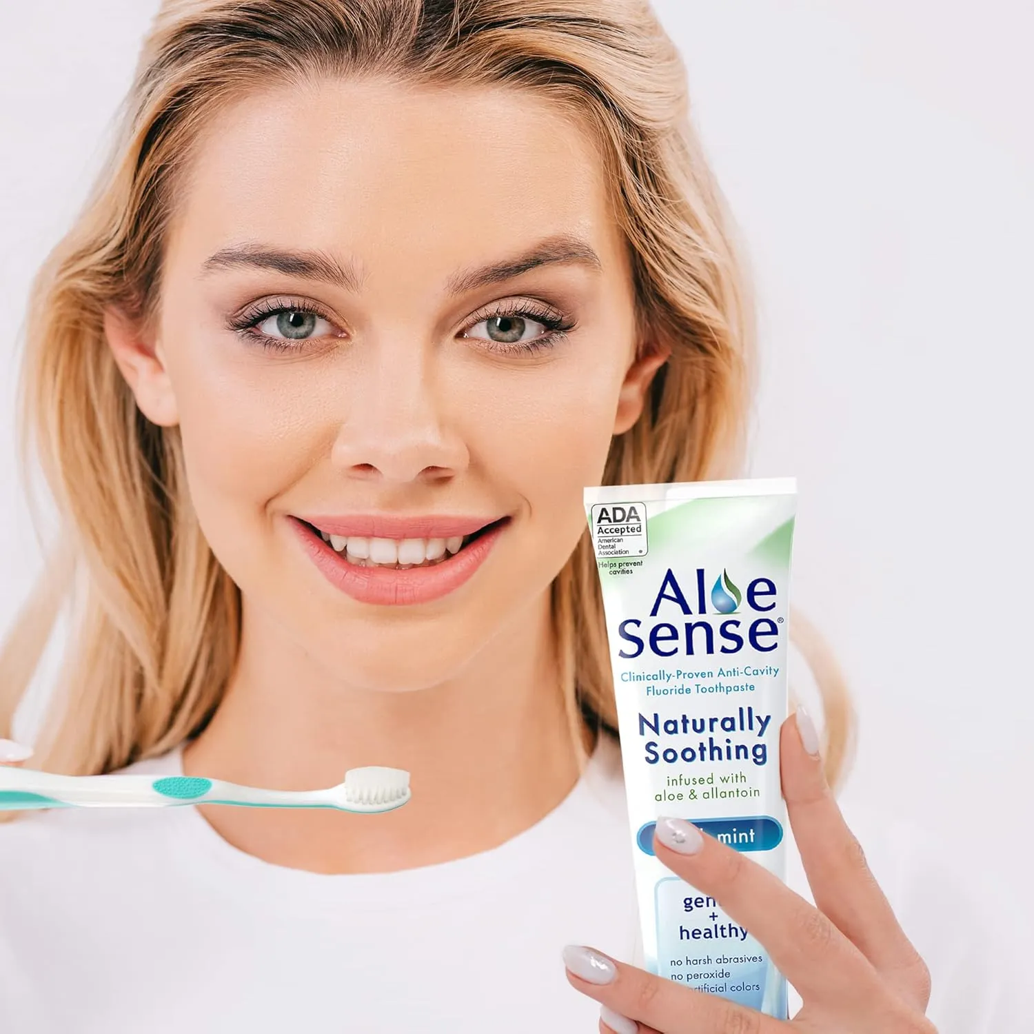 Fluoride Toothpaste, Naturally Soothing Toothpaste Sensitive Teeth and Gum Care with Aloe Vera, Allantoin & Fresh Mint Flavor, Gentle & Natural Toothpaste, ADA Approved (5-oz, 1 Count)