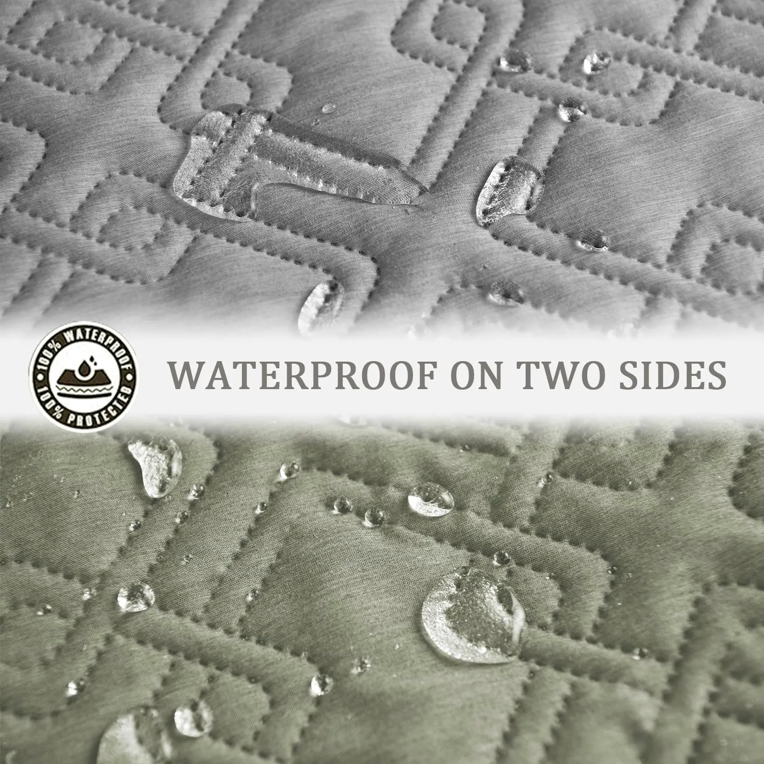 fuguitex Waterproof Dog Bed Cover Dog Blanket for Pet Furniture Bed Couch Sofa Reversible Linen Texture(30"*70",Pea Green Light Grey)