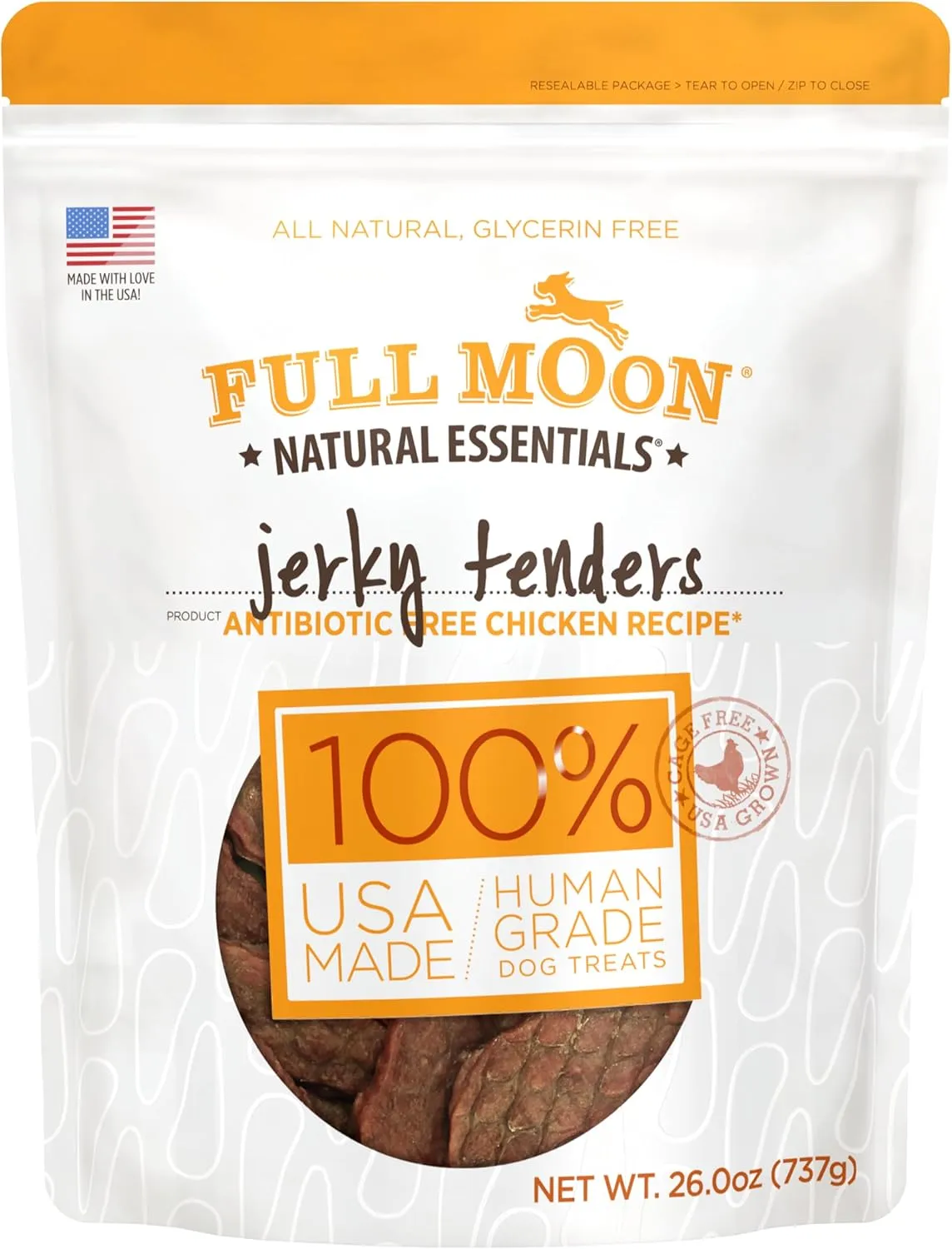 Full Moon Chicken Jerky Tenders Healthy All Natural Dog Treats Human Grade Made in USA 26 oz