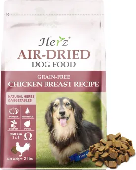 Herz Air-Dried Dog Food  U.S.A Chicken Breast Recipe 2 lb, Single Pure-Meat, Grain Free, All Natural, High Protein, Limited Ingredients