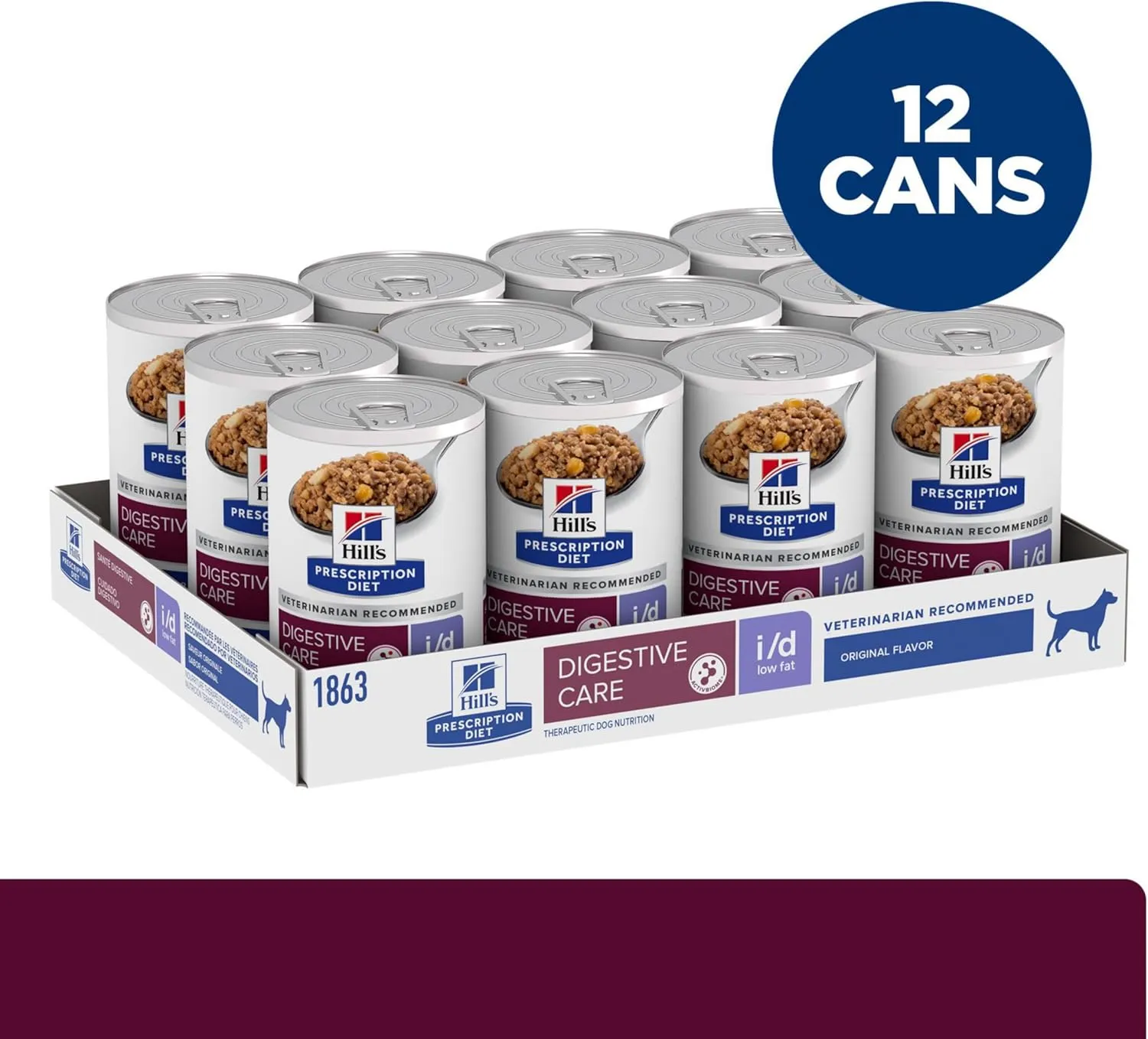 Hill's Prescription Diet i/d Low Fat Digestive Care Original Flavor Wet Dog Food, Veterinary Diet, 13 Ounce (Pack of 12)