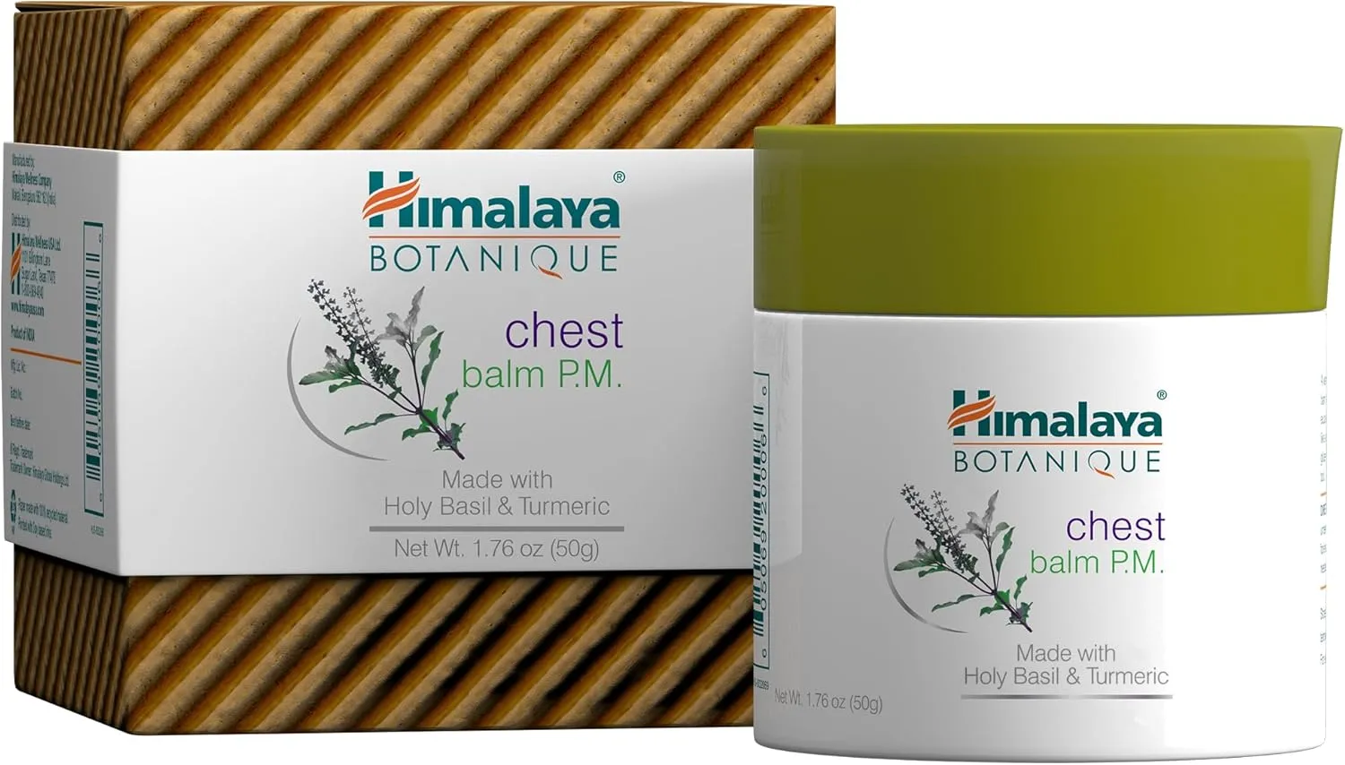 Himalaya Botanique Chest Balm P.M., Soothing, Calming and Comforting Care for Restful Nights, 1.76 oz