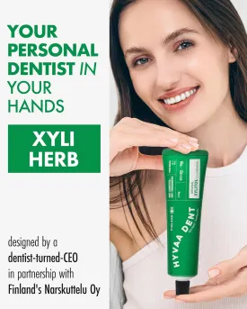 HYVAA DENT Xyli - Herb Toothpaste | Herbal Toothpaste for Adults & Kids w/Eco-Cert Ingredients | Tartar, Cavity & Plaque Remover Sustainable Vegan Toothpaste for Sensitive Teeth (4.05 fl oz), Green