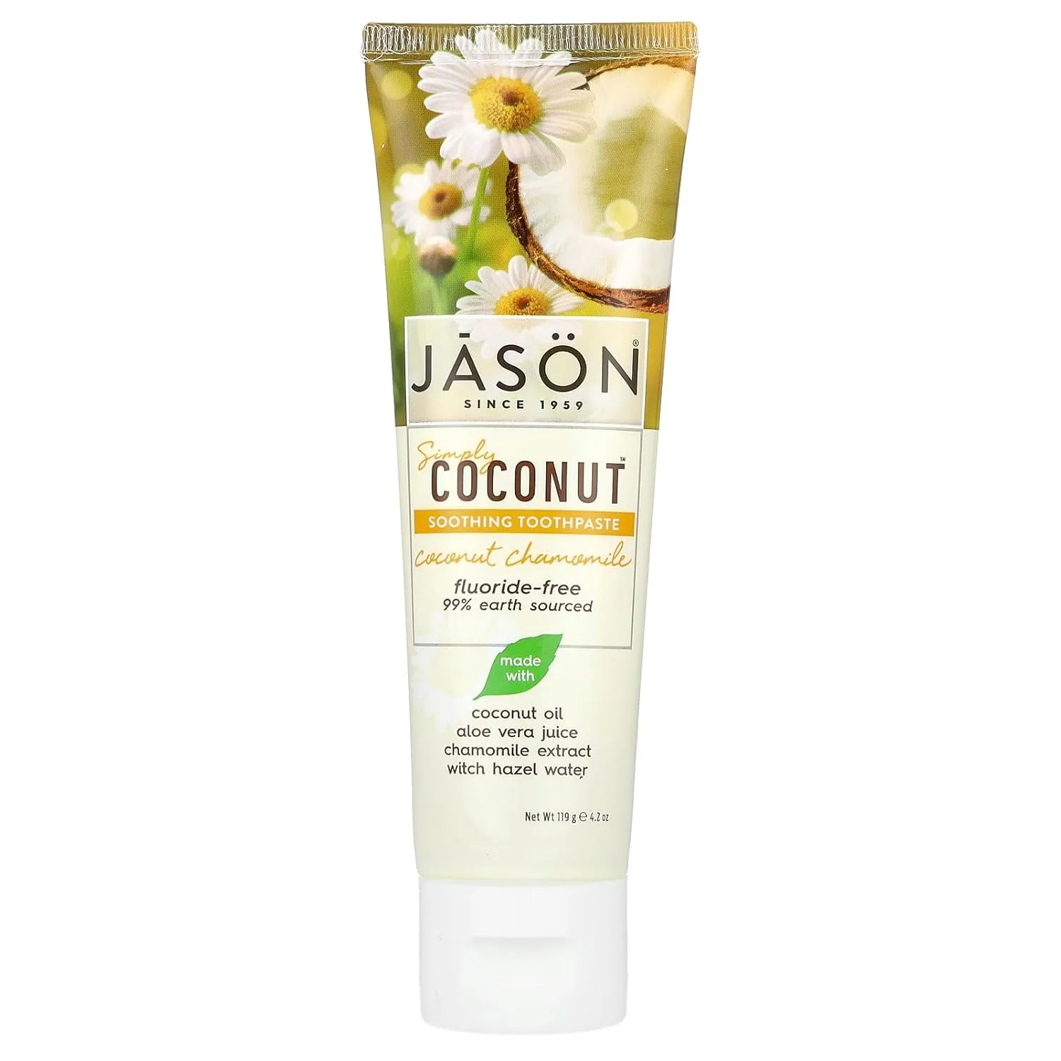Jason Simply Coconut Soothing Toothpaste, Coconut Chamomile, 4.2 Ounce